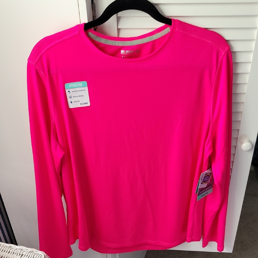 Reel Legends Freeline Shirt in Pink Glo 1X